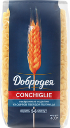 Макароны ДОБРОДЕЯ Conchiglie группа А высший сорт, 400г, вид