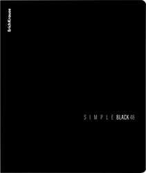 Тетрадь общая ученическая ERICHKRAUSE Simple Color, черный, 48 листов, в клетку, изображение