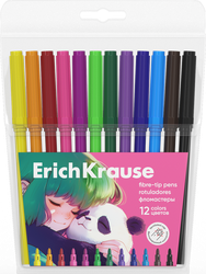 Фломастеры ERICHKRAUSE Panda Hugs, 12 цветов, вид