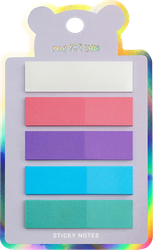 Флажки-закладки MESHU Sparkle, пластиковые блестящие, 4,5х1,2см, 20 листов, 5 цветов, картинка