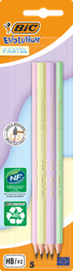 Набор чернографитных карандашей BIC Evolution Pastel, 5шт, фото