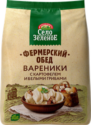 Вареники СЕЛО ЗЕЛЕНОЕ Фермерский обед, с картофелем и белыми грибами, 700г, фото