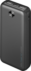Внешний АКБ DEPPA NRG Power V2, 10000мА-ч, 2A, 2xUSB, черный, Арт. 33679, крупный план