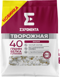 Продукт творожный EXPONENTA Вишня, с бифидобактериями ВВ-12, обезжиренный, без змж, 250г, фото