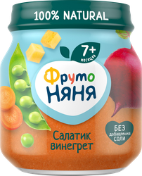 Пюре фруктово-овощное ФРУТОНЯНЯ Салатик Винегрет, с 7 месяцев, 110г, фотография