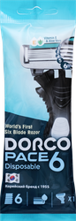 Станки одноразовые для бритья мужские DORCO 6 лезвий, 1шт, картинка