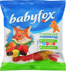 Мармелад жевательный BABYFOX Бегемоты, 70г, вид