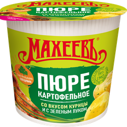 Пюре картофельное МАХЕЕВЪ со вкусом курицы и зеленым луком, 40г, фотография
