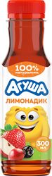 Напиток сокосодержащий АГУША Лимонадик, яблоко, клубника, арония и шиповник, с 3-х лет, 300мл, крупный план