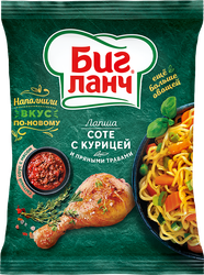 Лапша БИГ ЛАНЧ Соте с курицей и пряными травами, 75г, крупный план