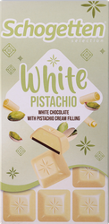 Шоколад белый SCHOGETTEN White pistachio с фисташковой начинкой и молочным шоколадом, 100г, детальное фото
