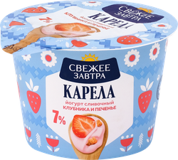 Изображение товара Йогурт СВЕЖЕЕ ЗАВТРА Клубника и печенье 7%, без змж, 180г