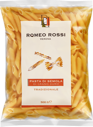 Паста ROMEO ROSSI Penne rigate, из муки твердых сортов пшеницы, 500г, картинка