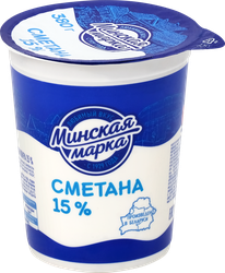 Сметана МИНСКАЯ МАРКА 15%, без змж, 380г, картинка