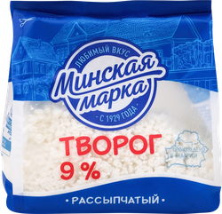 Творог рассыпчатый МИНСКАЯ МАРКА 9%, без змж, 350г, детальное фото