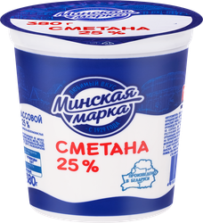 Сметана МИНСКАЯ МАРКА 25%, без змж, 380г, фотография