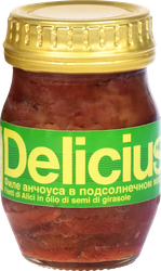 Анчоус DELICIUS филе в подсолнечном масле, 90г, фотография