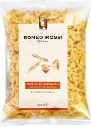 Паста ROMEO ROSSI Farfalle, из муки твердых сортов пшеницы, 500г, изображение