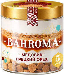 Мороженое BAHROMA Медовик и грецкий орех, пломбир, без змж, пластиковая банка, 320г, фото