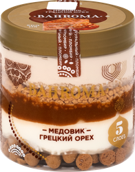 Мороженое BAHROMA Медовик и грецкий орех, пломбир, без змж, пластиковая банка, 320г, изображение