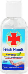 Гель для рук FRESH HANDS Aloe Vera антисептический, 55мл, вид