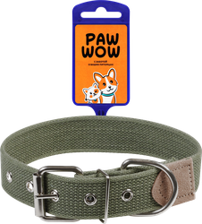 Ошейник для собак PAW WOW брезентовый 44–60см, хаки, фото