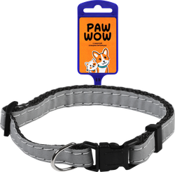 Ошейник PAW WOW синтетический светоотражающий 19–32см, черный, фотография