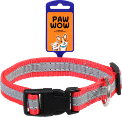 Ошейник PAW WOW синтетический светоотражающий 30–42см, черный, изображение