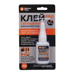 Супер-клей MASTERTEKS Pro секундный, Арт. 9782179, 20г, вид