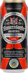 Пиво темное KAUERNDORFER Schwarzbier фильтрованное пастеризованное 4,9%, 0,5л, детальное фото