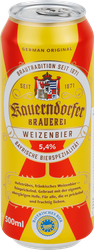 Пиво светлое KAUERNDORFER Weizenbier нефильтрованное пастеризованное осветленное 5,4%, 0,5л, изображение