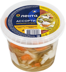 Ассорти овощное ЛЕНТА острое, 800г, вид