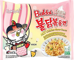 Лапша SAMYANG Buldak, со вкусом курицы и соуса карбонара, острая, 140г, фотография