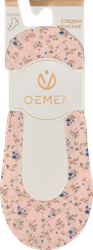 Подследники женские OEMEN с силиконовой вставкой на пятке, розовые с рисунком, Арт. PW656, вид