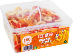 Мармелад жевательный BEBETO Peach Rings со вкусом персика, 1,08кг, фотография