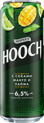 Напиток пивной HOOCH Супер с соком манго и лайма пастеризованный 6,5%, 0,45л, фотография