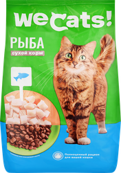 Изображение товара Корм сухой для взрослых кошек WECATS с рыбой, полнорационный, 400г