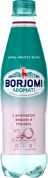 Вода BORJOMI Aromati, вишня и гранат, газированная, 0.5л, крупный план