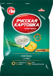 Чипсы картофельные РУССКАЯ КАРТОШКА со вкусом сметаны и лука, 230г, изображение