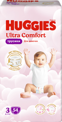 Подгузники-трусики для девочек HUGGIES Ultra Comfort 3 6–11кг, 54шт, фото