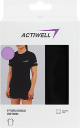 Футболка спортивная женская ACTIWELL черная, Арт. AW25202-02, крупный план