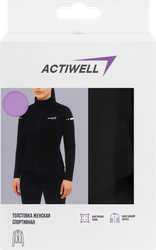 Толстовка спортивная женская ACTIWELL черная, Арт. AW25207-01, детальное фото