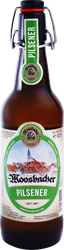 Пиво светлое MOOSBACHER Pilsener фильтрованное пастеризованное 4,9%, 0,5л, фотография