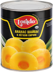 Ананас LORADO шайба в легком сиропе, 850мл, картинка