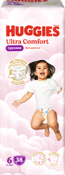 Подгузники-трусики для девочек HUGGIES  Ultra Comfort 6 15–25кг, 38шт, изображение