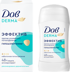 Дезодорант-карандаш женский ДАВ Derma Эффектив гипоаллергенный, 40мл, детальное фото