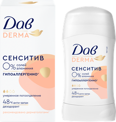 Дезодорант-карандаш женский ДАВ Derma Сенситив гипоаллергенный, 40мл, крупный план