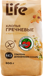 Хлопья гречневые безглютеновые ЛЕНТА LIFE, 300г, картинка