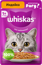 Корм консервированный для кошек WHISKAS Индейка, рагу, 75г, крупный план