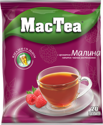 Напиток чайный растворимый MACTEA со вкусом малины, 20пак, фото